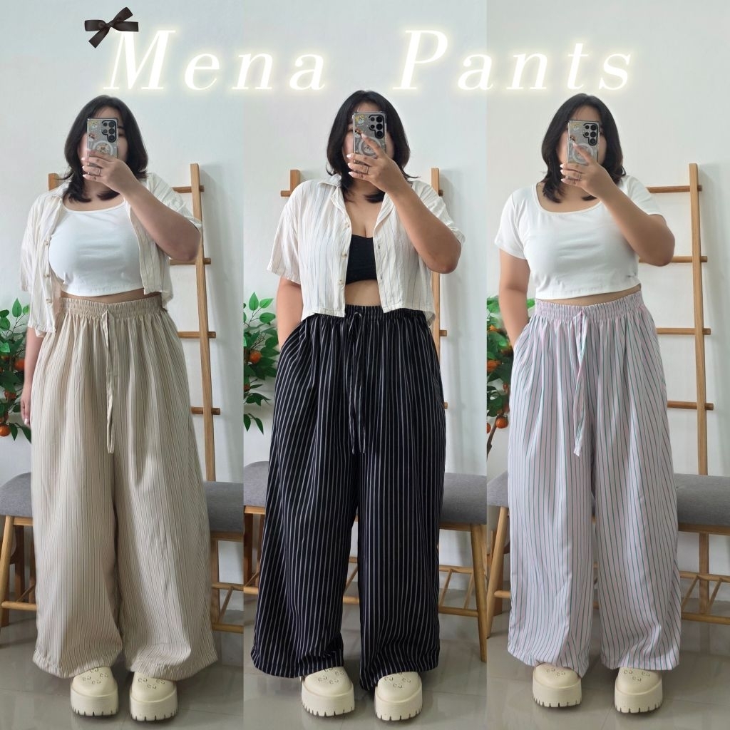Jaiko Mena Pants กางเกงสาวอวบพรางหุ่น ใส่สบายมาก เอว 32-50 มีหลายสี  ผ้าไหมญี่ปุ่น
