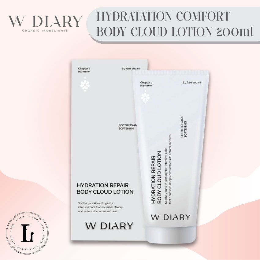 W DIARY (สูตรใหม่) HYDRATATION COMFORT BODY CLOUD LOTION 200ml โลชั่นบำรุงผิวกาย wdiary