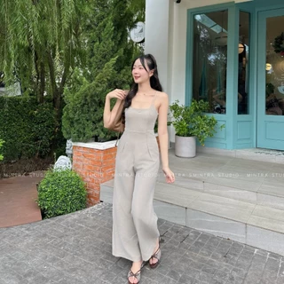 Mabel Jumpsuit - จั๊มสูทขายาวเข้ารูป ขากว้าง สายเดี่ยวปรับได้ พร้อมกระเป๋าข้างและซิปหลัง MT.STDO