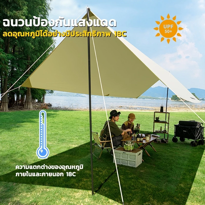 🔥อุปกรณ์ครบชุด🔥เต้นท์แคมปิ้ง 3x3 3x4m 3x6m อุปกรณ์เดินป่าตั้งแคมป์ กันแดด กันฝน ฟรายชีท พร้อมเสา2ต้น แถมฟรีถุงใส thumbnail 3