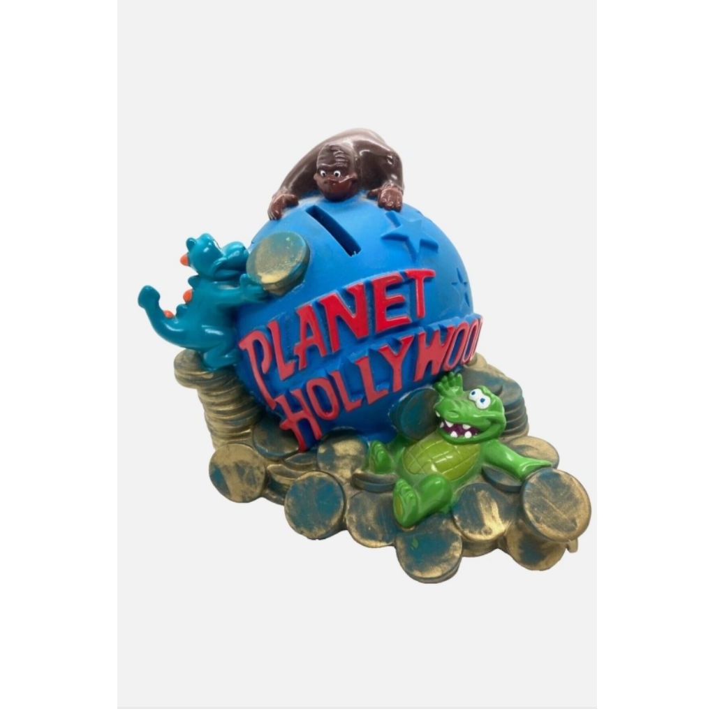 Vintage 1990s Planet Hollywood Money Box Gold Coin กระปุกออมสิน​ Planet Hollywood ฝาครบ​ สวย​ สมบรูณ