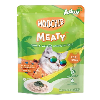 [ยกลัง 48 ซอง] Moochie อาหารเปียกแมว มูชี่ ไม่เติมเกลือ เพื่อสุขภาพน้องแมว ขนาด 70 กรัม
