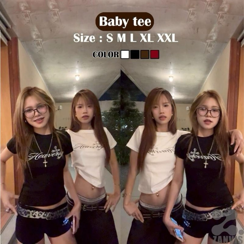 (Zanvis tee)เสื้อครอปเข้ารูป Baby tee6size ทรงสวย เก็บทรงดูผอมผ้าคอตตอลยูนิ สกรีนลายเนื้อนุ่ม ใส่สบาย ยืดได้เยอะ