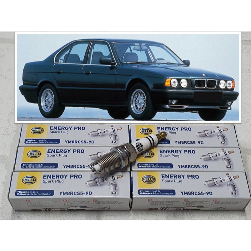หัวเทียน BMW E34 ( 1987 - 1995 )  ชุด 6 หัว / 8 หัว  ขั้วยิธเทรียม ระยะใช้งาน 40000 กม : Hella YM8RC