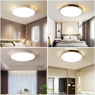 โคมไฟเพดาน ไฟ LED โคมไฟติดเพดาน ไฟวงกลม ไฟห้องนอน เรียบง่าย 3สี รีโมทคอนโทรล ห้องนั่งเล่น 220V