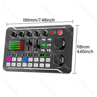 F998 Sound Card การ์ดเสียง ไลฟ์สด บลูทูธ เปลี่ยนเสียง เอฟเฟกต์ 16 แบบ ปรับ EQ คาราโอเกะ พอดแคสต์ ร้องเพลง เล่นเกม