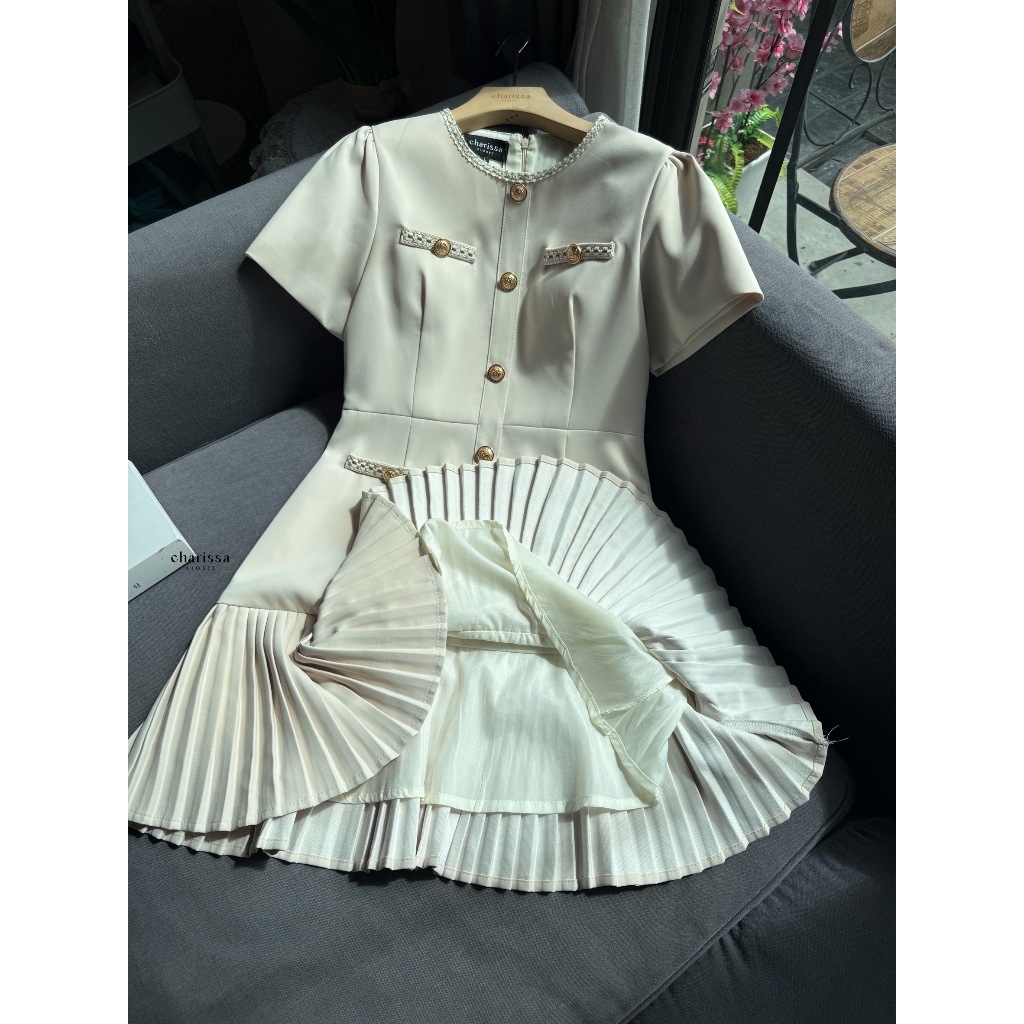 [CHARISSA] ชุดเดรสสุดหรูที่ผสมผสานความเรียบโก้และความหวานได้อย่างลงตัว ดีไซน์ทรงเข้ารูปช่วงตัว - รูปที่ 6