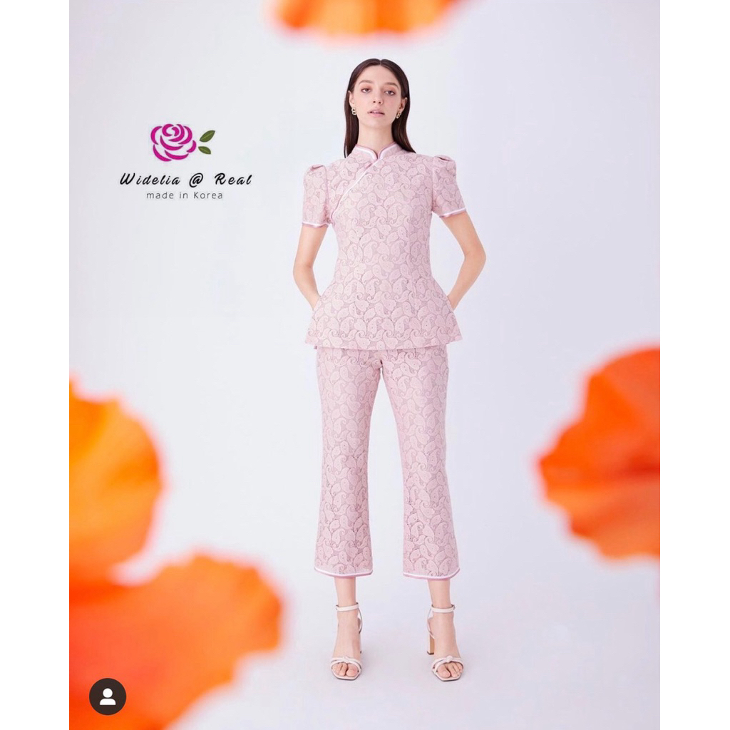 widelia@real ลดล้างสต็อก Asv เซตเสื้อกางเกงคอจีน