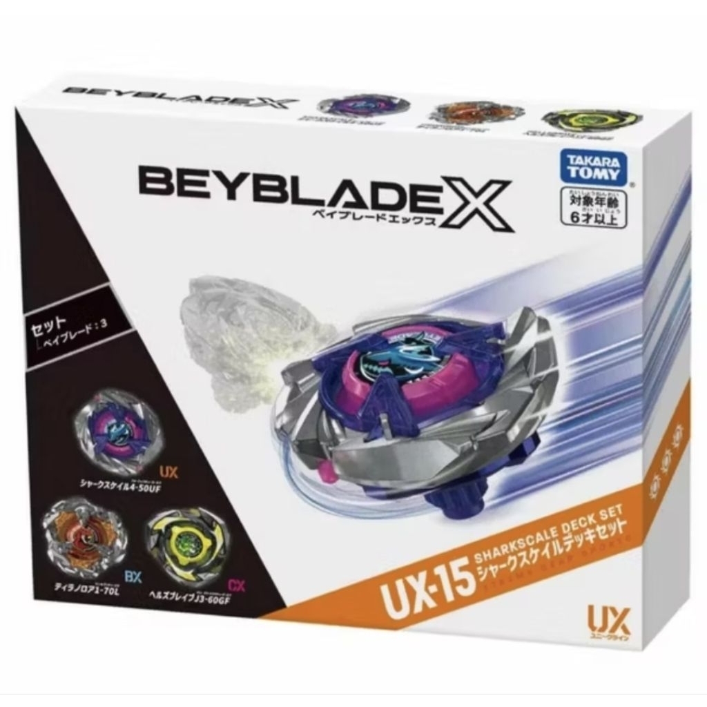 [ของแท้พร้อมส่ง]เบย์เบลด X, Beyblade X : UX15 Shark Scale Deck Set [Lot HK]