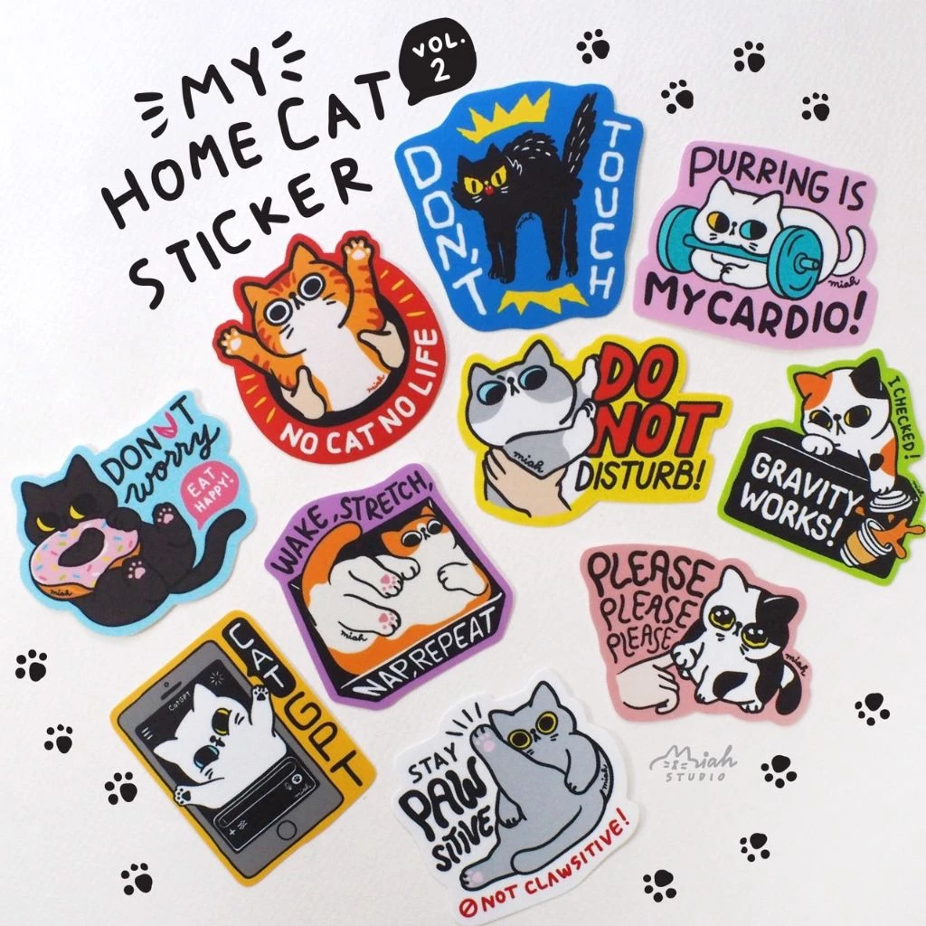 🐈พร้อมส่ง🐈ชุด2! My Home Cat Sticker Vol.2 by Miah Studio