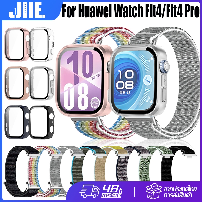【เคส+สาย】สําหรับ Huawei Watch Fit4 Pro/4 ถักเปียสายนาฬิการะบายอากาศ Huawei Watch Fit4 Pro/4 Anti-Fal