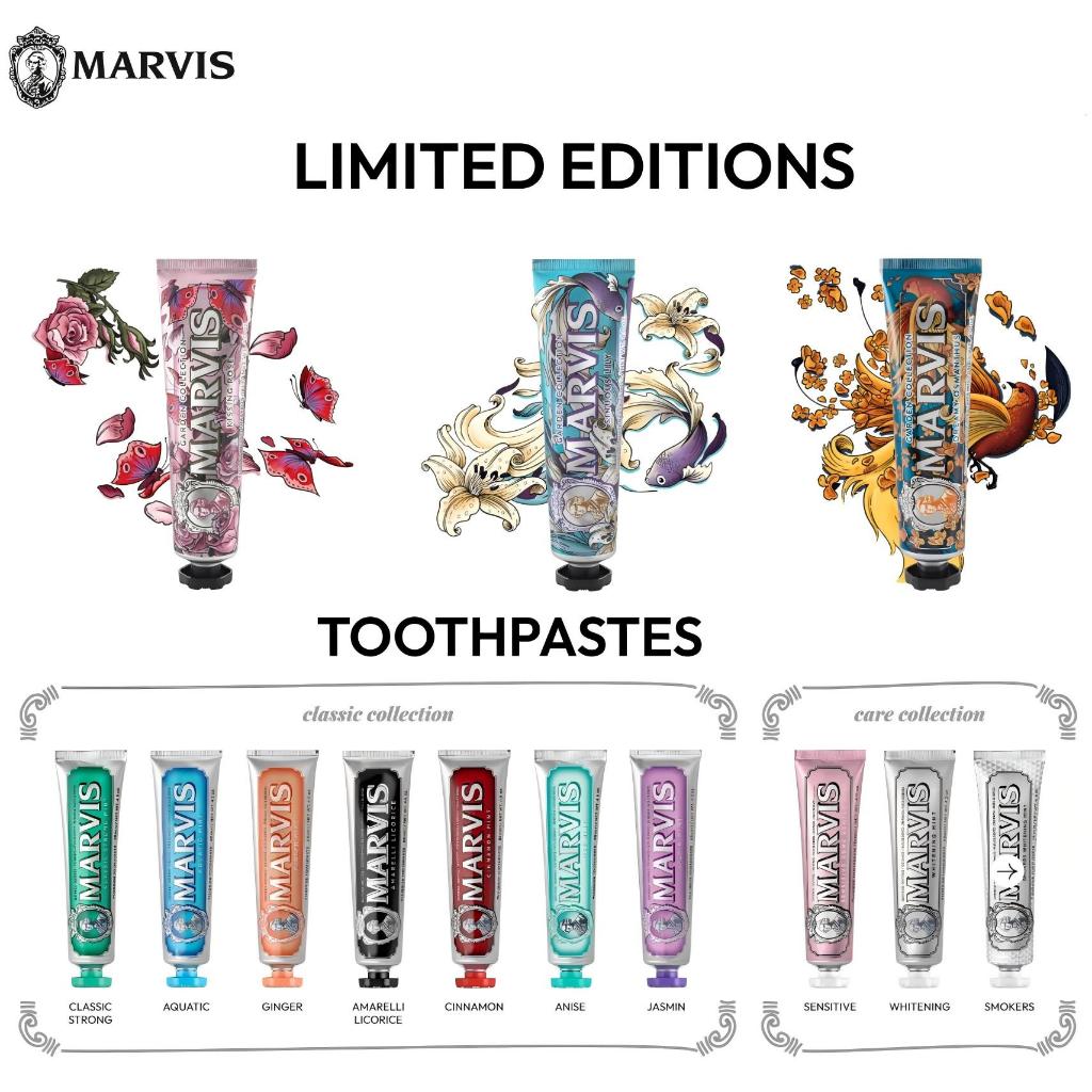 MARVIS Toothpaste Whitening Mint, Cinnamon, Licorice, Lily, Sensitive, Limited