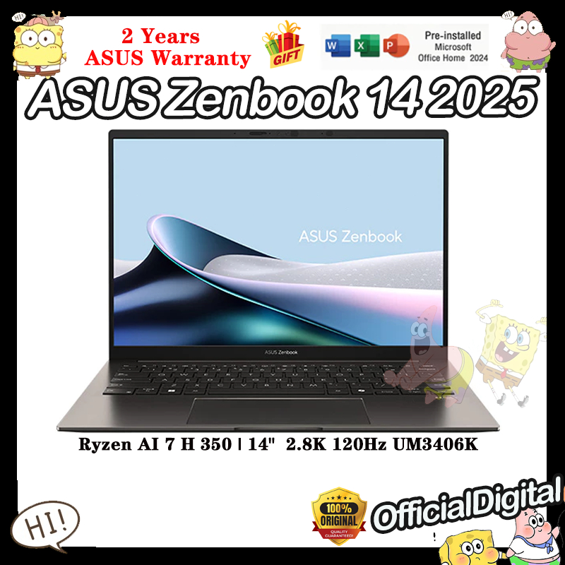 2025 ASUS Zenbook 14 UM3406K Ryzen AI 7 H 350 14" 2.8K 120Hz OLED ASUS Lingyao 14 ASUS AI Laptop 华硕灵耀14 Asus Warranty