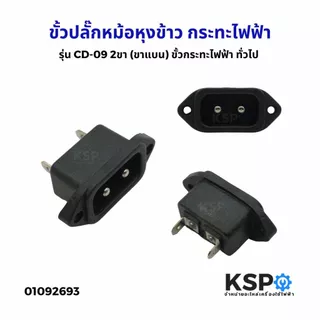 ขั้วปลั๊กหม้อหุงข้าว ขั้วกระทะไฟฟ้า รุ่น CD-09 2ขา (ขาแบน) ขั้วกระทะไฟฟ้า ทั่วไป อะไหล่หม้อหุงข้าว