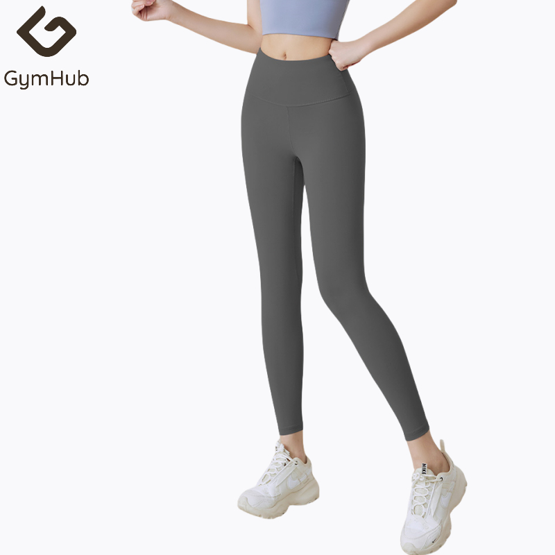 GymHub กางเกงโยคะพีชเนื้อสัมผัสเปลือยยกกระชับสะโพกทรงสูงกระชับรูปร่างแห้งเร็ว
