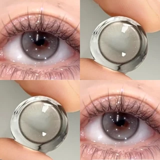 【ซื้อครบ2 คู่ แถมลิปกลอส】 คอนแทคเลนส์ Midroo คอนแทคเลนส์สีเทา Tears Grey ขนาด 14.5mm เลนส์มีค่าสายตา รายเดือน