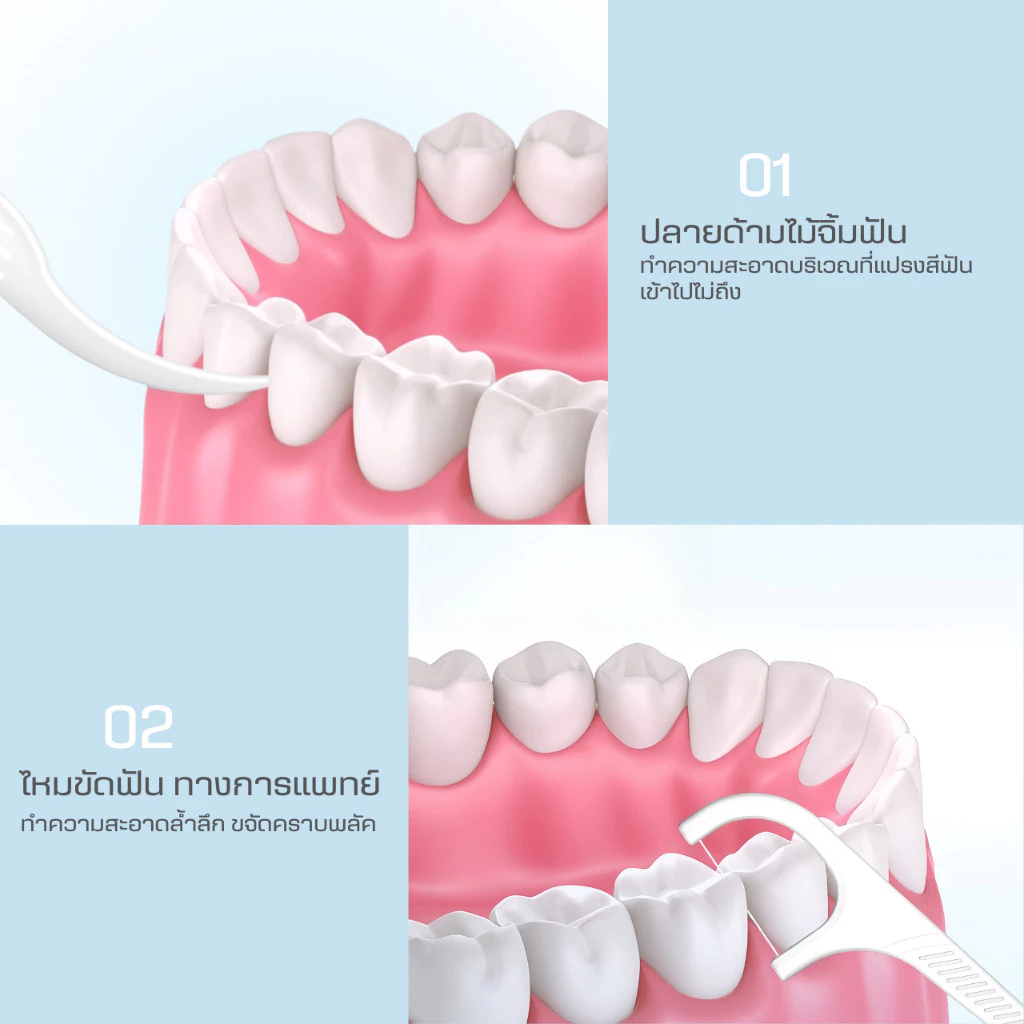JQ ไหมขัดฟัน​ เส้นกลม 1กล่อง 50 ชิ้น สุขภาพช่องปาก ของใหม่ ถูกมาก ไหมขัดฟันชนิดด้าม เส้นไหมนุ่มพิเศษ - รูปที่ 2