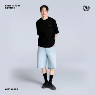 Highschool Basic Collection : Routine Baggy Jorts กางเกงยีนส์ขาสั้นไฮสคูลสีเฟด - BTB35098