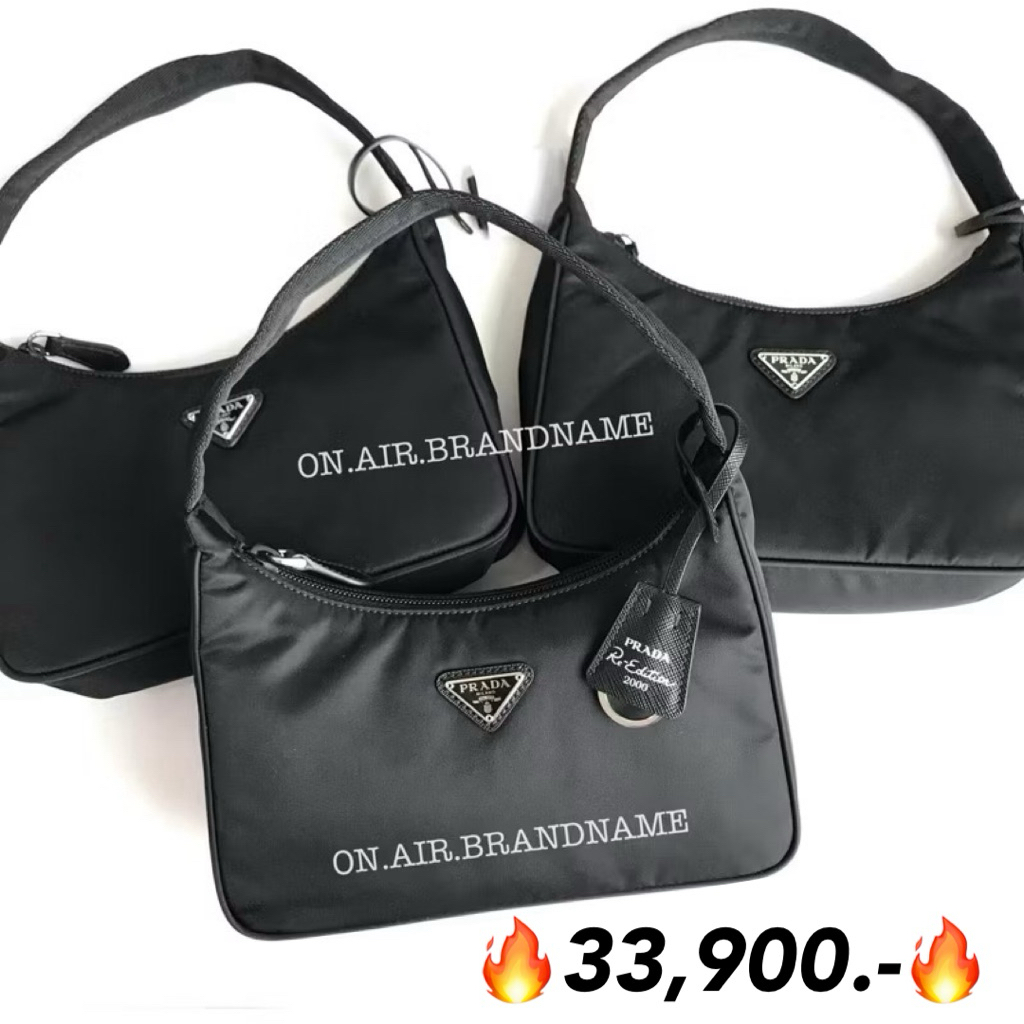 🎉ถูกมาก ของแท้ 100% New prada hobo re-edition 2000 nylon mini-bag หูผ้า รุ่นฮิตสุดๆ