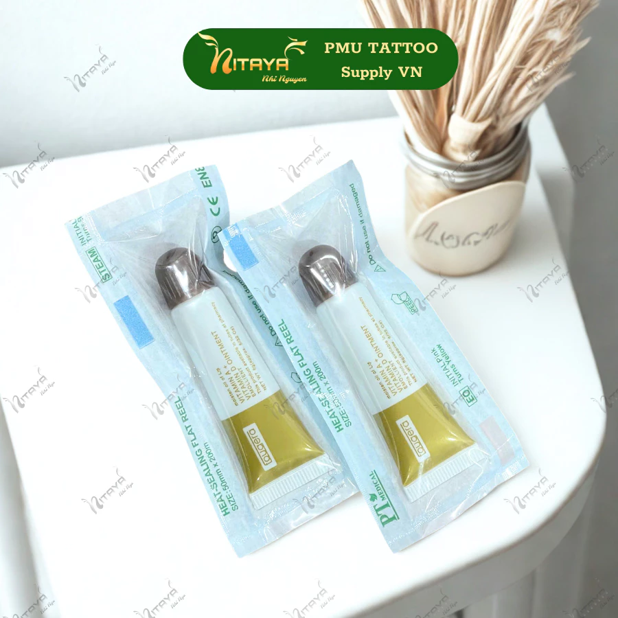 ครีมบำรุงหลังสัก Vitamin A&D แบบหลอด – ซีลซองปลอดเชื้อ (เหมาะแจกลูกค้าหลังทำ)