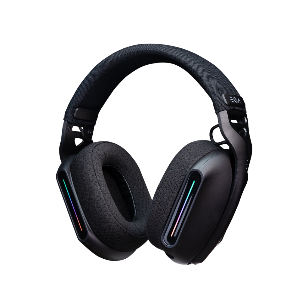 EGA TYPE H16 หูฟังเกมมิ่งไร้สาย ใช้งานBT, Wireless,สายAUX3.5 Gaming Headset พร้อมไฟ RGBไมค์ถอดได้