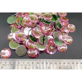 พลอยเรซิ่น ทรงกลม ฐานเรียบ ขนาด25mm/30mm/35mm ใช้ในงานศิลปะตกแต่ง diy