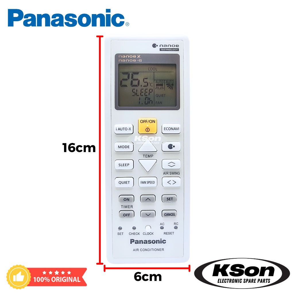 รีโมทแอร์ พานาโซนิค ของแท้ Original Panasonic Air Conditioner Remote Control Part No. ACXA75C16130 - รูปที่ 7