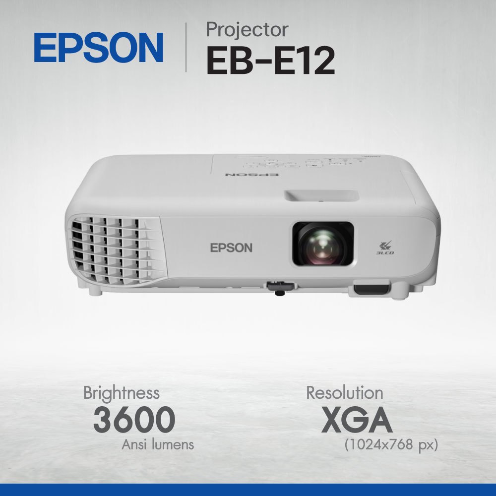 Projector Epson EB-E12 (XGA Resolution, 3600 Ansi Lumens) รับประกันศูนย์ 2 ปี