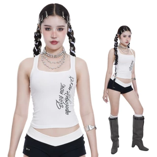 TANK IT UP เสื้อกล้าม LAMA สกีนลายเซ็กซี่ดีไซน์เข้ารูปทรงกระชับพอดีตัว ผ้ายืดนิ่ม สัมผัสสบาย