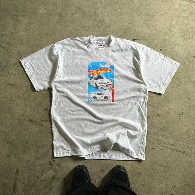 Car Lover 01 - BLACK & WHITE TEE - COTTON100% - เสื้อยืดทรงโอเวอร์ไซส์ ทรงสั้น