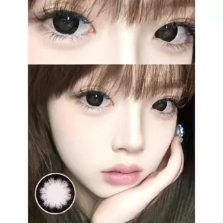 MIDROO คอนแทคเลนส์ เลนส์ธรรมชาติ ขยายรูม่านตา Black/Grey Contact Lens-14.5มม รายเดือน เลนส์