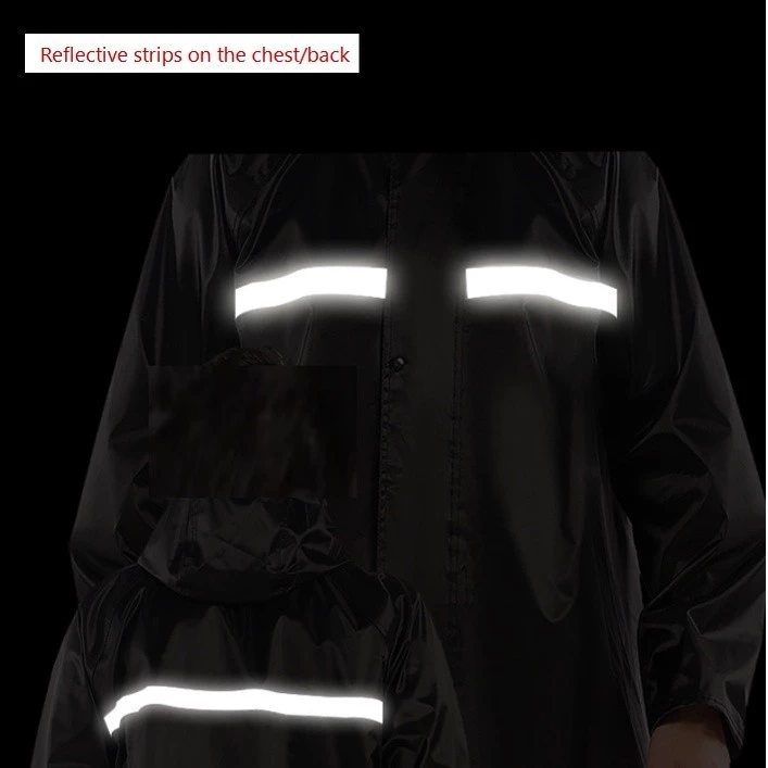 ชุดกันฝนแบบหนา มีแถบสะท้อนแสง แยกเสื้อ-กางเกง สำหรับผู้ใหญ่ thumbnail 9