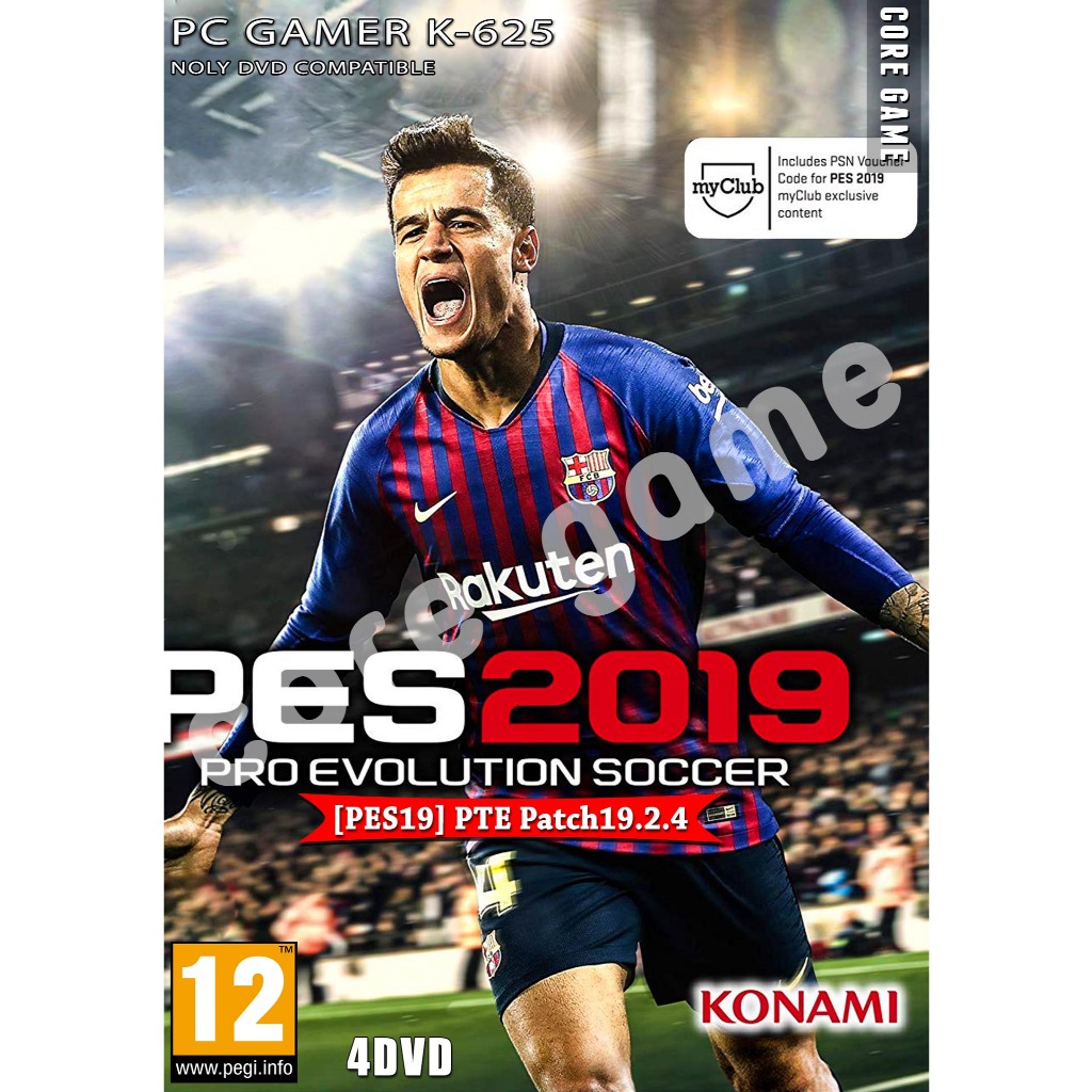 Pro Evolution Soccer 2019 +( Patch 19.2.4) แผ่นและแฟลชไดร์ฟ  เกมส์ คอมพิวเตอร์  Pc และ โน๊ตบุ๊ค