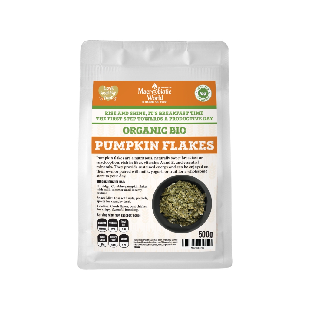 Organic/Bio Pumpkin seed Flakes 500g เกล็ดเมล็ดฟักทองออร์แกนิก