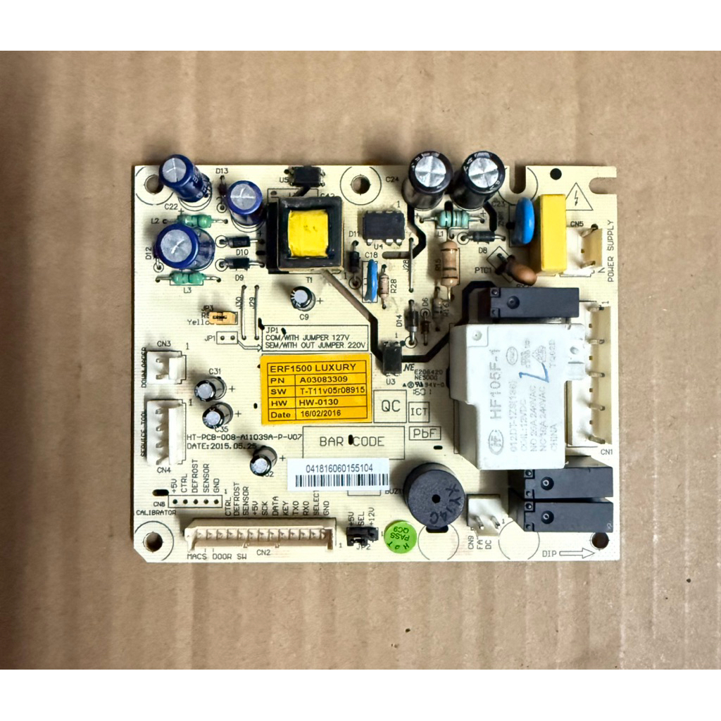 บอร์ดตู้เย็น ELECTROLUX ป้ายสีเหลือง ERF1500 LUCURY Part No.A03083309 (เเท้ มือ2)