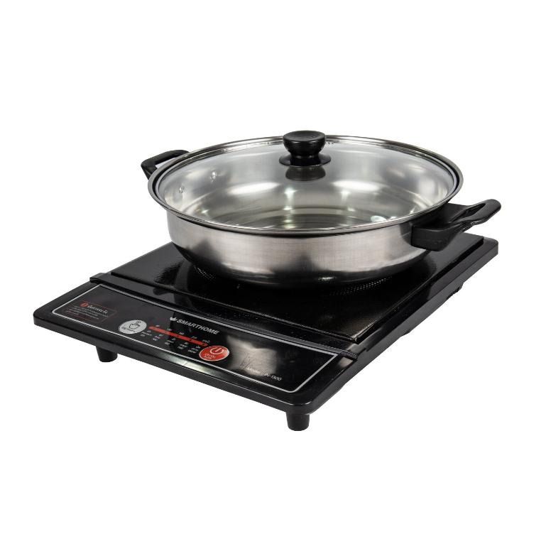 SMARTHOME เตาแม่เหล็กไฟฟ้า 1300W พร้อมหม้อและฝาแก้ว รุ่น IN-1300