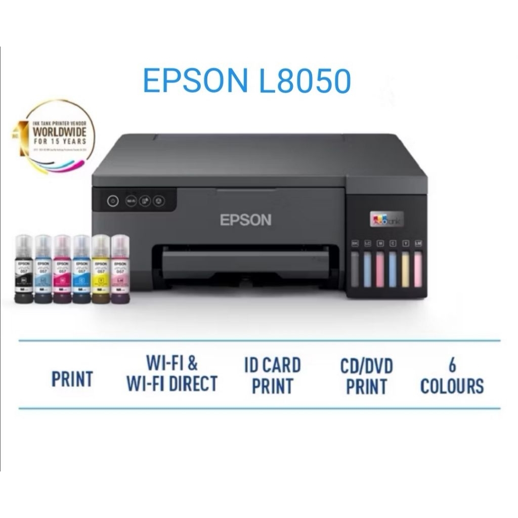 Epson L8050​ Ink tank 6สี​ หมึกแท้​ประกันศูนย์​Epson