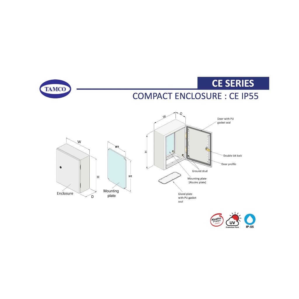 TAMCO ตู้กันน้ำกันฝุ่น CE-01 - CE-06 IP55 Compact Enclosure - รูปที่ 5