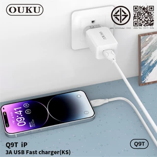 ชุดชาร์จ OUKU Q9 ชาร์จเร็ว 3A ชุดชาร์จ1USB 3A FAST CHARGE หัวชาร์จ+ สาย ยาว1เมตร สำหรับ for L/Type C/Micro
