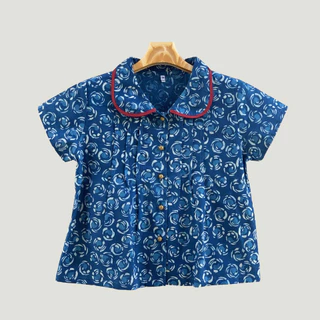 เสื้อผ้าฝ้ายอินเดีย คอบัว พิมพ์ลายดอกน่ารักสุดๆ เนื้อเบาเย็นสบาย สไตล์คังคุไบ ใส่ได้ทุกโอกาส เหมาะสำหรับ บ้านเราเมืองไทย