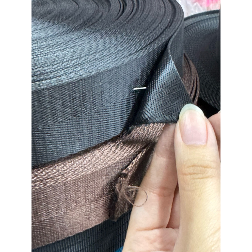 (1 หลา) สายนิรภัยไนล่อน สำหรับเบลท์รถยนต์ เข็มขัดนิรภัย seat belt สายรัดกระเป๋าสาย ไนลอนเรียบ+ก้างปลา/สายเบลท์ ราคา ถูกที่สุด ดีลบีเคเค แกลเลอรีภาพที่ 2