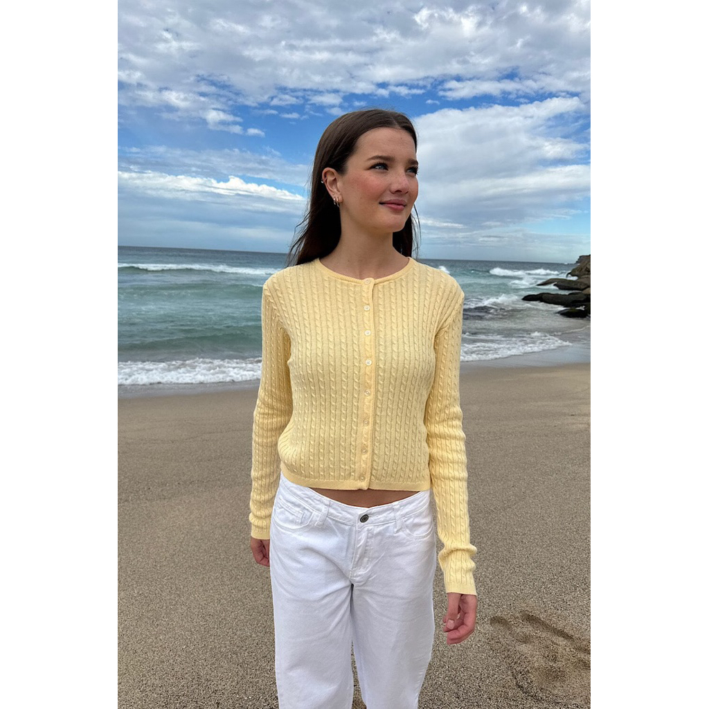 พร้อมส่ง 🎀 Brandy Melville | Zoe Cable Knit Cardigan