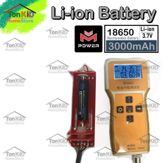 แบตเตอรี่ลิเธียมไอออน 18650 3.7V 3000mAh Li-ion Battery ถ่านชาร์จ Lithium ion Max Discharge Current 30Ah จาก M-Power