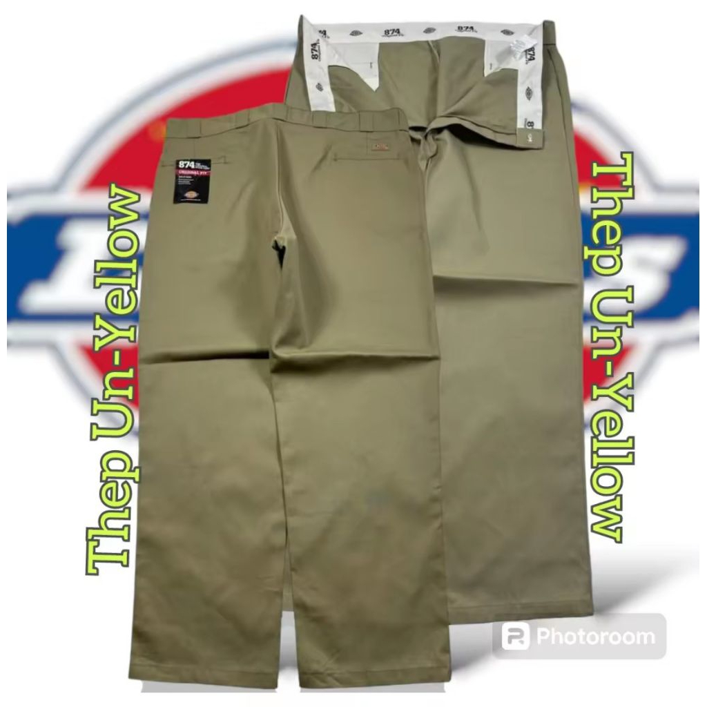Dickies_ขายาว_สีกากี_เอว46/ยาว44_รุ่น784KH_4กระเป๋า_ป้ายห้อย_ผ้าแข็งยังไม่ผ่านน้ำ 💥แท้100%