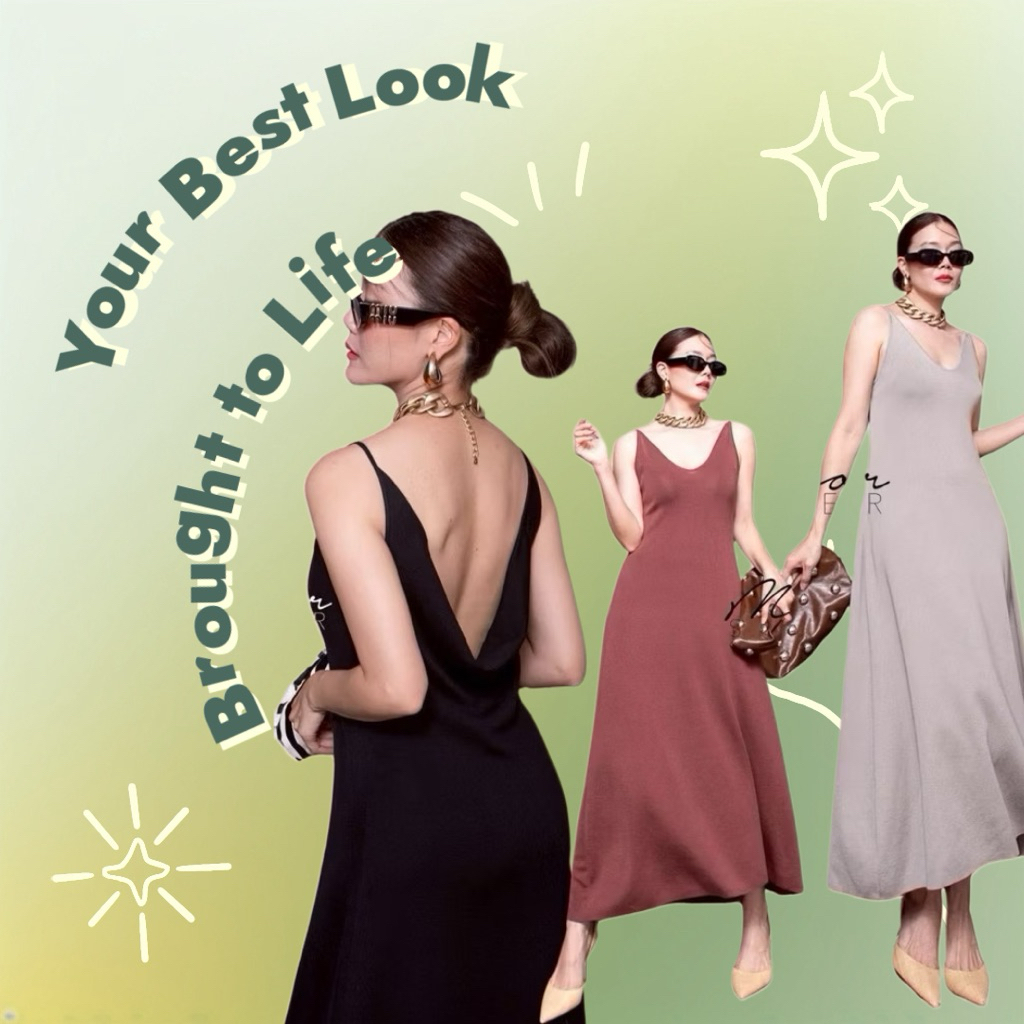 Mirrorsister 50429.2 เดรสสายเดี่ยวคอV