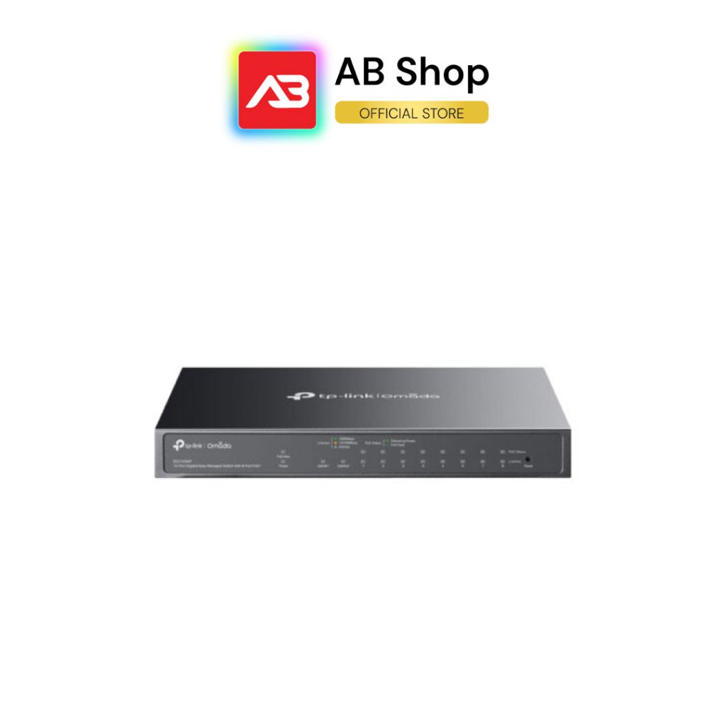 TP-LINK Omada 10-Port Gigabit Easy Managed Switch with 8-Port PoE+ รุ่น ES210GMP