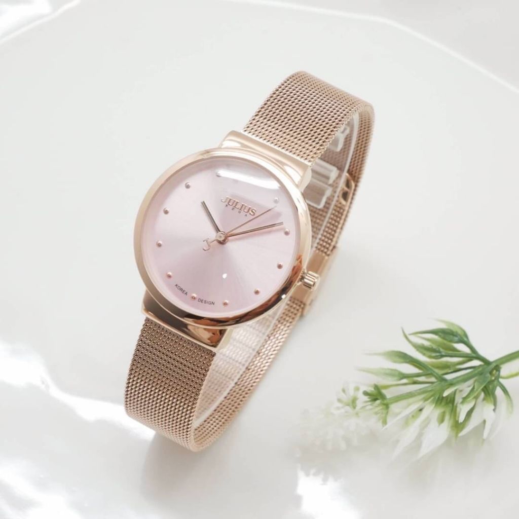 Julius นาฬิกาแฟชั่นเกาหลีของแท้ 💯% ประกันศูนย์ไทย นาฬิกาข้อมือผู้หญิง สายสแตนเลส รุ่น Ja-426