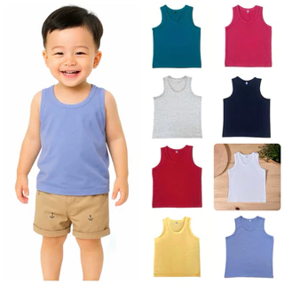 เสื้อกล้าม เด็กชาย-เด็กหญิง 16 สี 3 ไซส์ ผ้าคอตตอนสีพื้น Tank Tops for Kids unisex