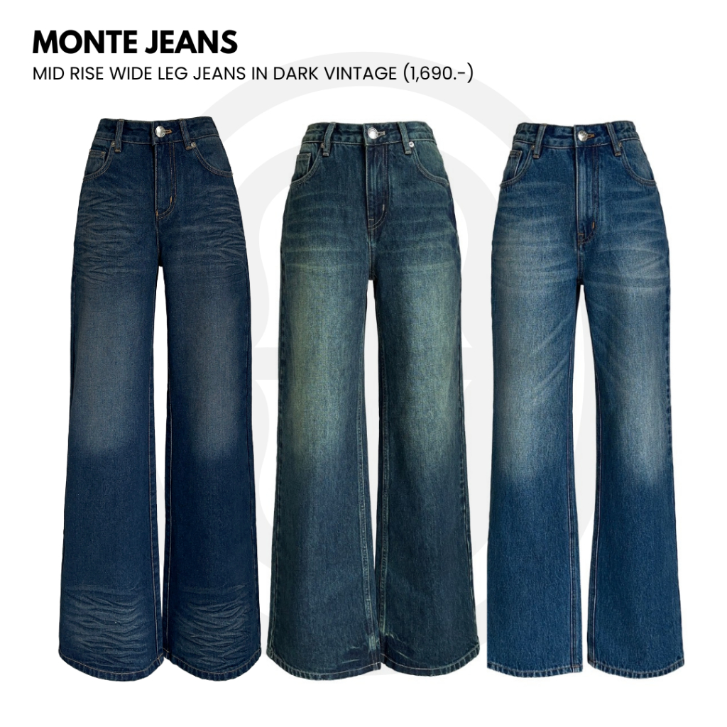MOTTOM - MONTE Mid Rise Wide Leg Jeans