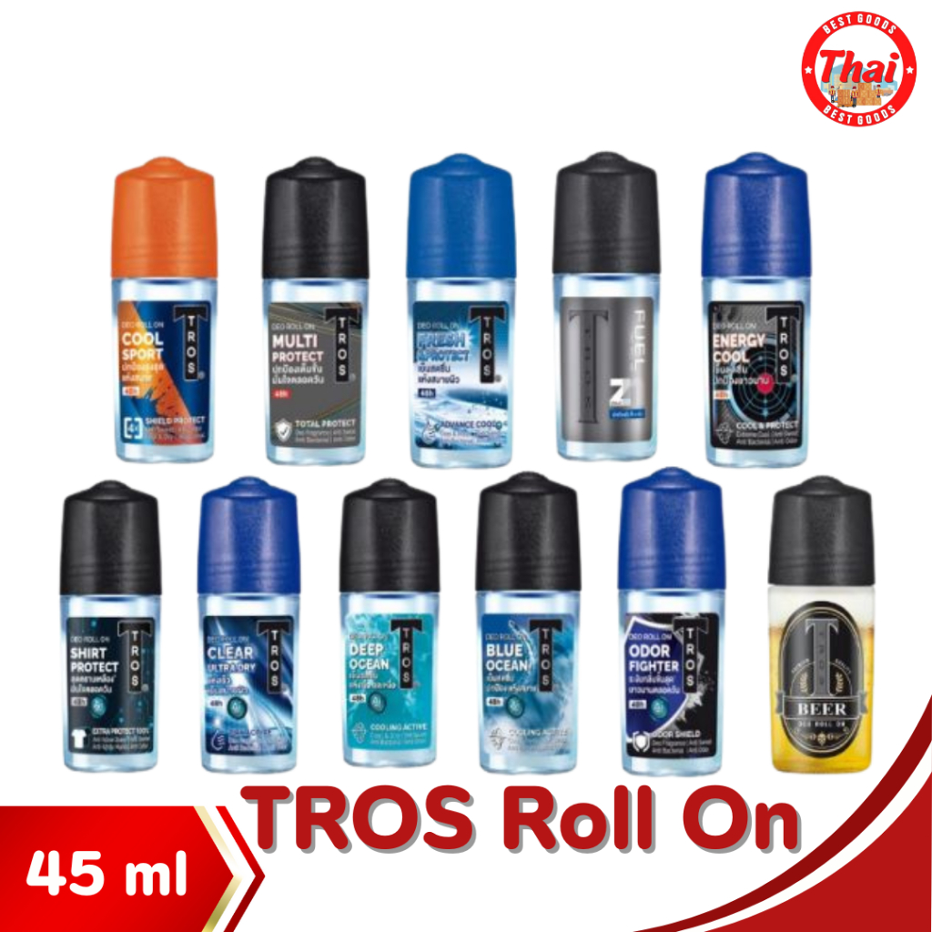 Tros Roll On 45ml ทรอส โรลออน ขนาด 45 มล โรลออนระงับกลิ่นกาย (1pcs)